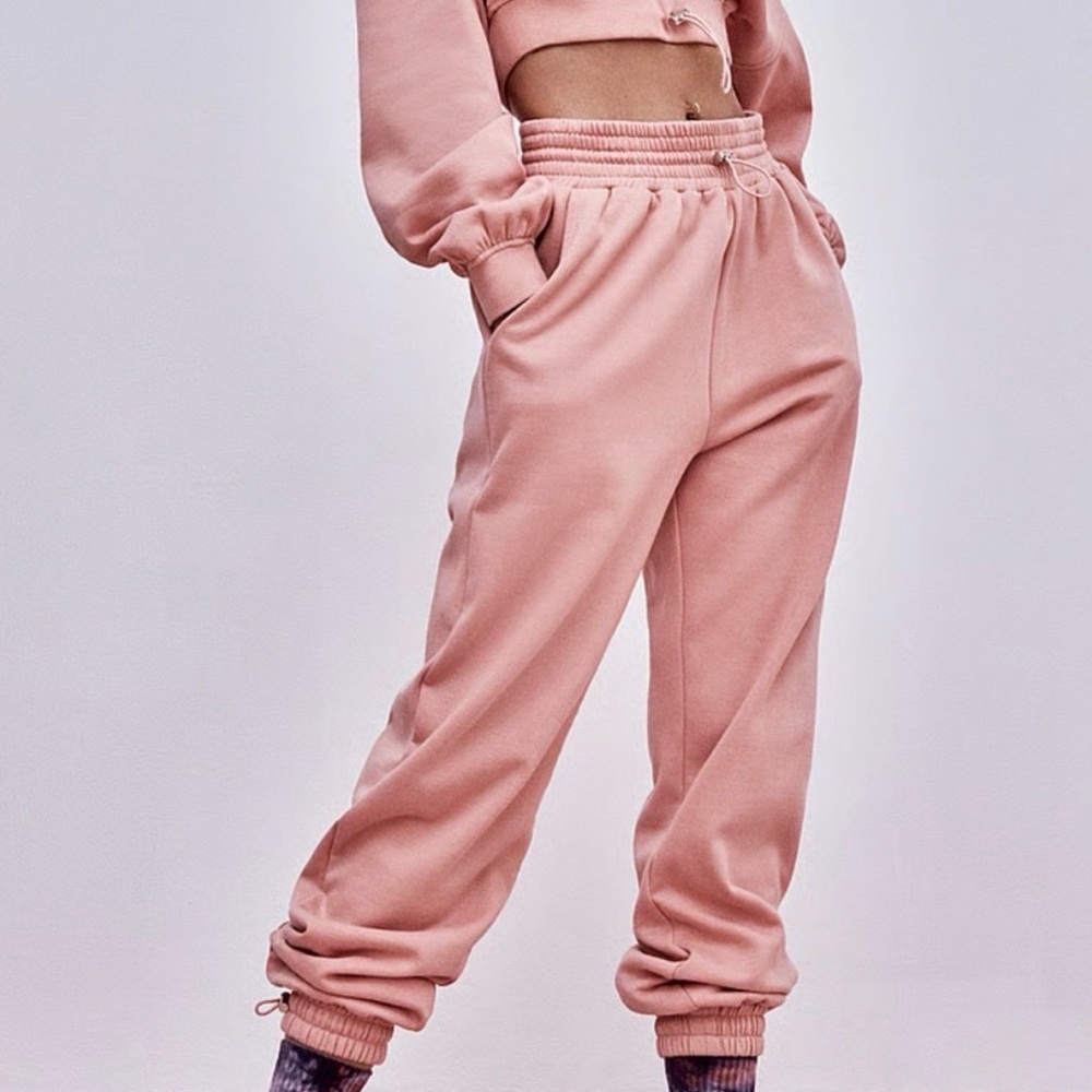 For Love And Lemons Blush Pink Track Joggers